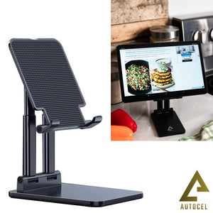 Autocel Support de Tablette Pliable à Double Tige, Hauteur et Inclinaison Réglables, Noir - Simple Boutique