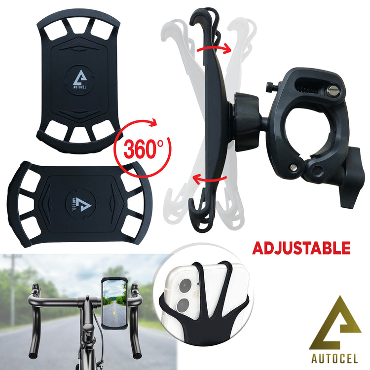 Autocel Support de Téléphone Universel pour Vélo, Vélo Électrique et Trottinette Électrique, Noir - Simple Boutique