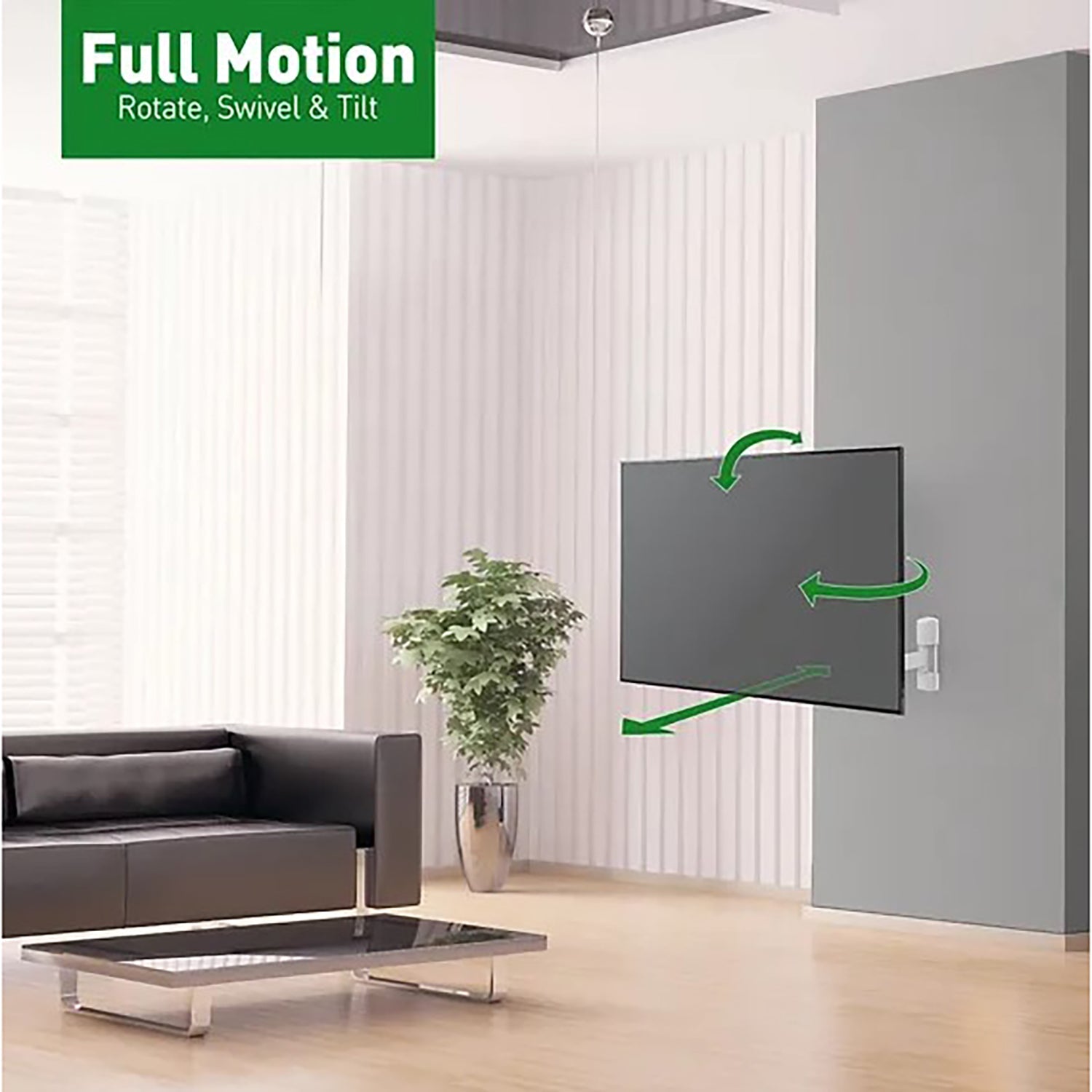 Barkan - Support de Télévision Full Motion, Pour Écran Plat ou Incurvé de 13" à 65", Maximum 40kg - Simple Boutique