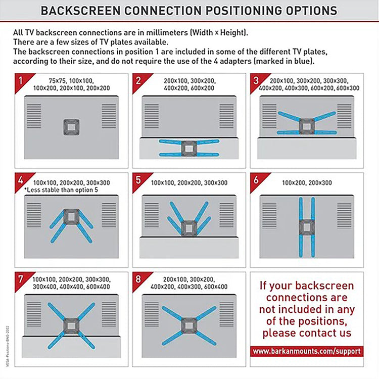 Barkan - Support de Télévision Full Motion, Pour Écran Plat ou Incurvé de 13" à 65", Maximum 40kg - Simple Boutique