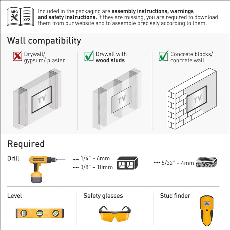 Barkan - Support pour Téléviseur Extra-Long Full Motion, Pour Écran Plat ou Incurvé de 13" à 83", Maximum 50kg - Simple Boutique