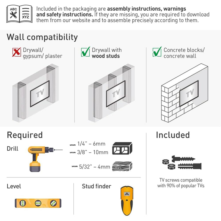 Barkan - Support pour Téléviseur Mural Full Motion, Pour Écran Plat ou Incurvé de 13" à 65", Maximum 36kg - Simple Boutique