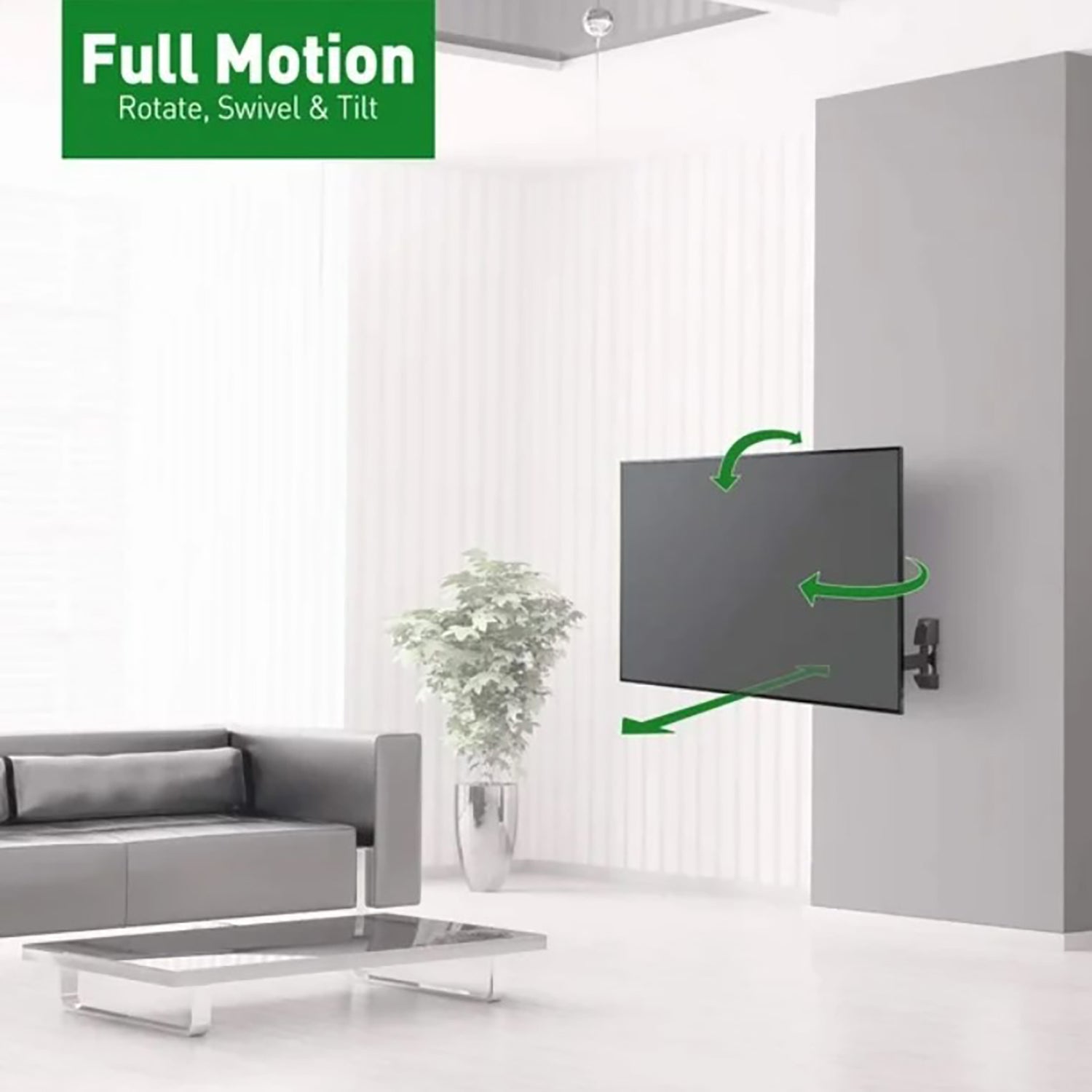 Barkan - Support pour Téléviseur Mural Full Motion, Pour Écran Plat ou Incurvé de 29" à 65", Poid Maximum 40kg - Simple Boutique