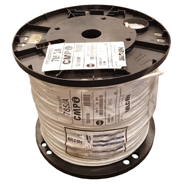 Belden 7852A Câble Réseau Cat6 UTP Solide 600 MHz, FT6/CMP Plenum, Blanc, Bobine de 1000 pieds - Simple Boutique