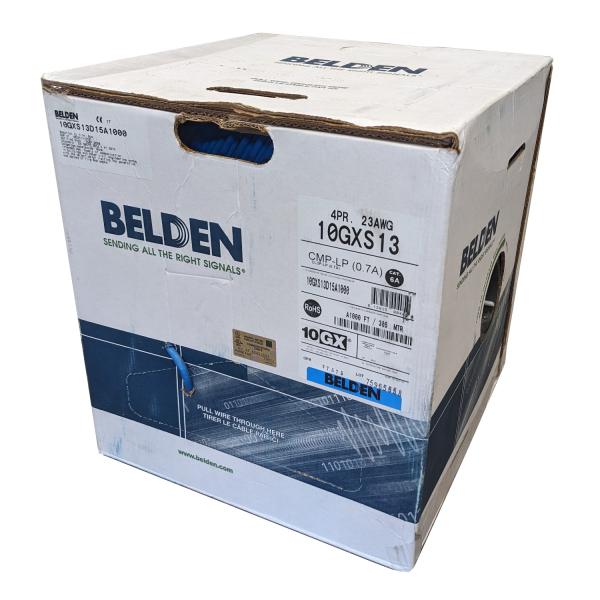 Belden Câble Réseau Cat6a UTP Solide 625 MHz, CMP Plenum, Bleu, Bobine de 1000 pieds - Simple Boutique