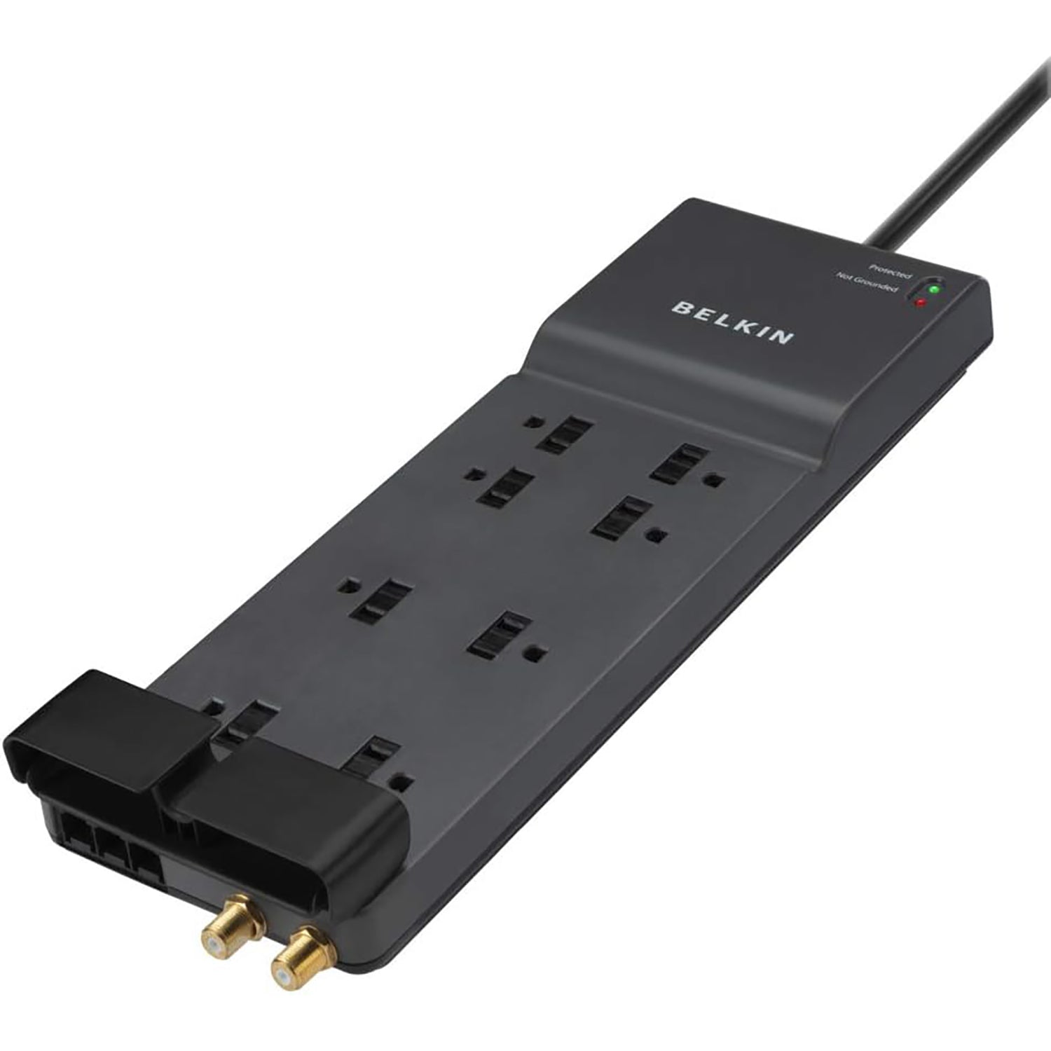 Belkin - Parasurtenseur à 8 Prises à Profil Bas, Protection de 3550 Joules, Cordon de 12 Pieds, Noir - Simple Boutique