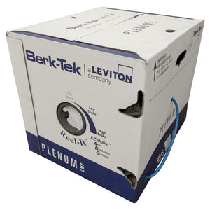 Berk-Tek Câble Réseau Cat6a Blindé F/UTP Solide 500 MHz, FT6/CMP Plenum, Bleu, Bobine de 1000 pieds - Simple Boutique