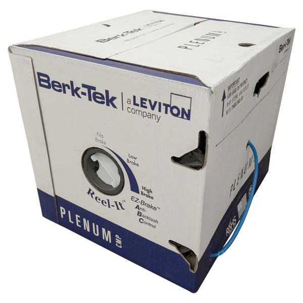 Berk-Tek Câble Réseau Cat6a Blindé F/UTP Solide 500 MHz, FT6/CMP Plenum, Bleu, Bobine de 1000 pieds - Simple Boutique