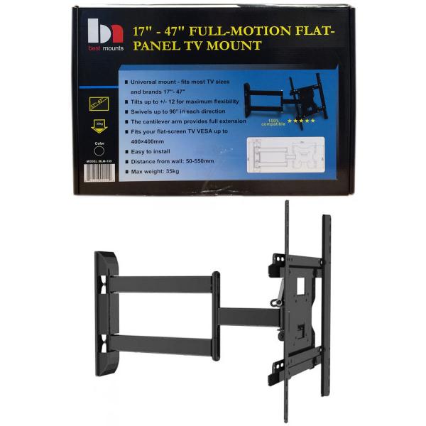 Best Mounts Support Mural Articulé pour Téléviseur de 17 à 47 po, jusqu'à 35 kg, Noir - BLM-155 - Simple Boutique