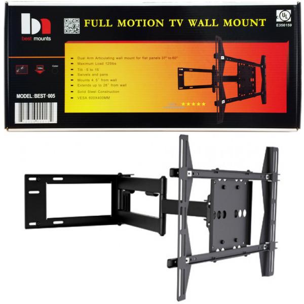 Best Mounts Support Mural Articulé pour Téléviseur de 32 à 60 po, jusqu'à 56 kg, Noir - BEST-005 - Simple Boutique