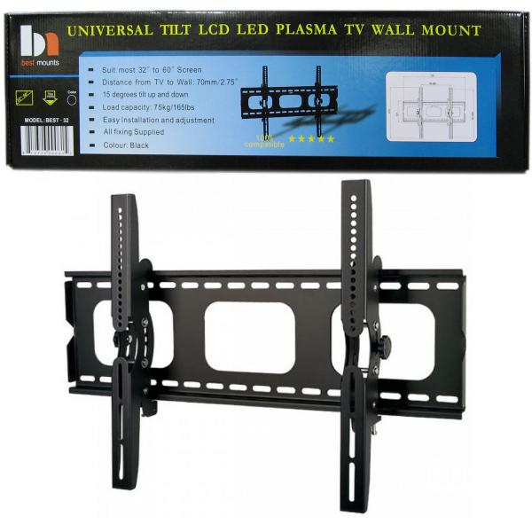 Best Mounts Support Mural Inclinable Ultra-Mince pour Téléviseur de 42 à 70 po, jusqu'à 75 kg, Noir - BEST-31 - Simple Boutique