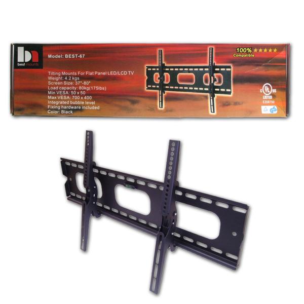 Best Mounts Support Mural Inclinable pour Téléviseur de 37 à 70 po, jusqu'à 80 kg, Noir - BEST-67 - Simple Boutique