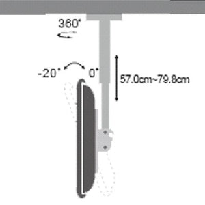 Best Mounts Support de Plafond à Hauteur Réglable pour Téléviseur de 32 à 60 po, jusqu'à 80 kg, Noir - BCM-109 - Simple Boutique