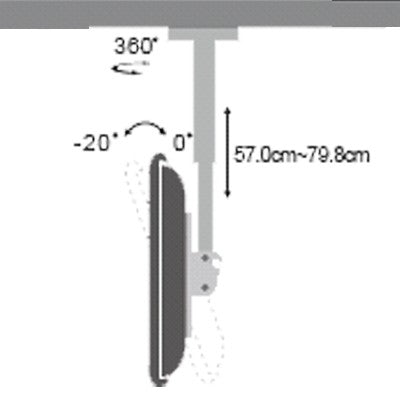 Best Mounts Support de Plafond à Hauteur Réglable pour Téléviseur de 32 à 60 po, jusqu'à 80 kg, Noir - BCM-109 - Simple Boutique