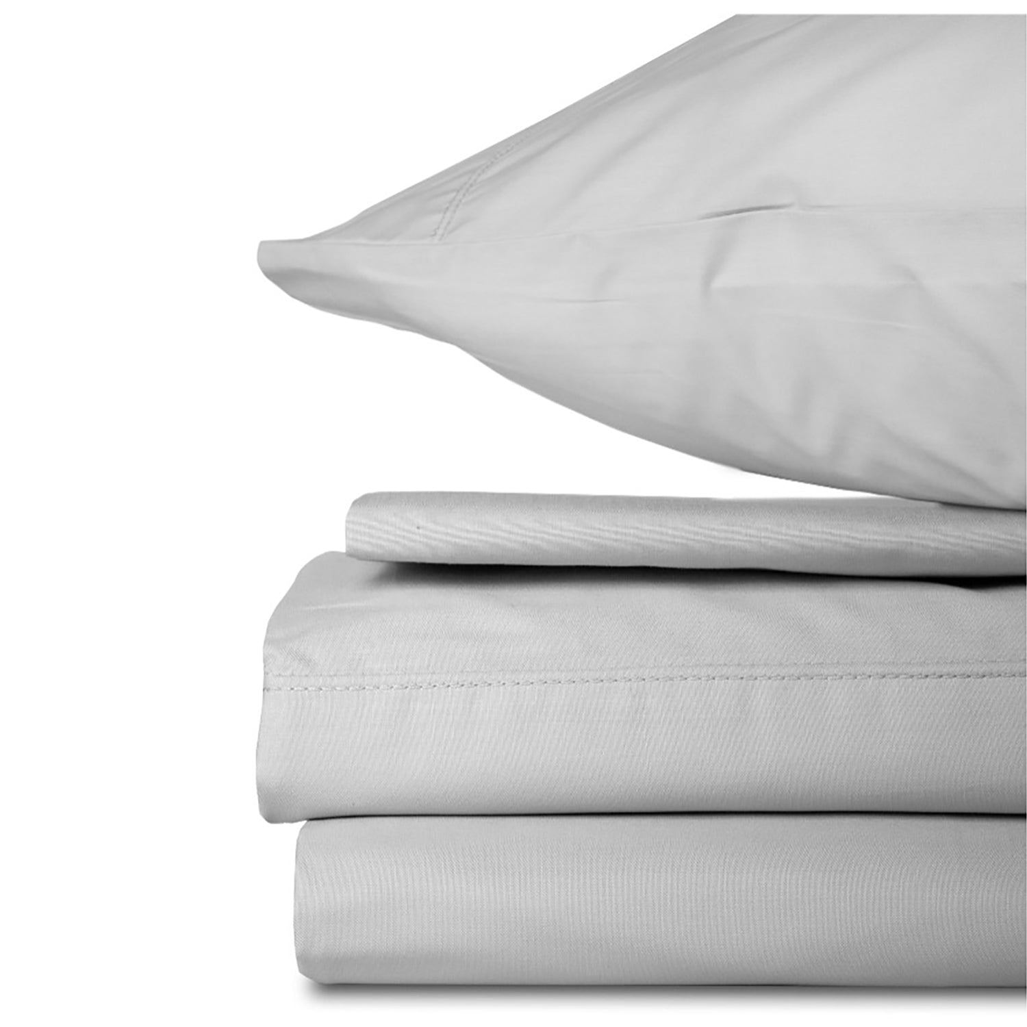 Bianca - Ensemble de Draps en Coton Percale Sara, 200 Fils, Fait au Portugal, Perle (5 Grandeurs Disponibles) - Simple Boutique