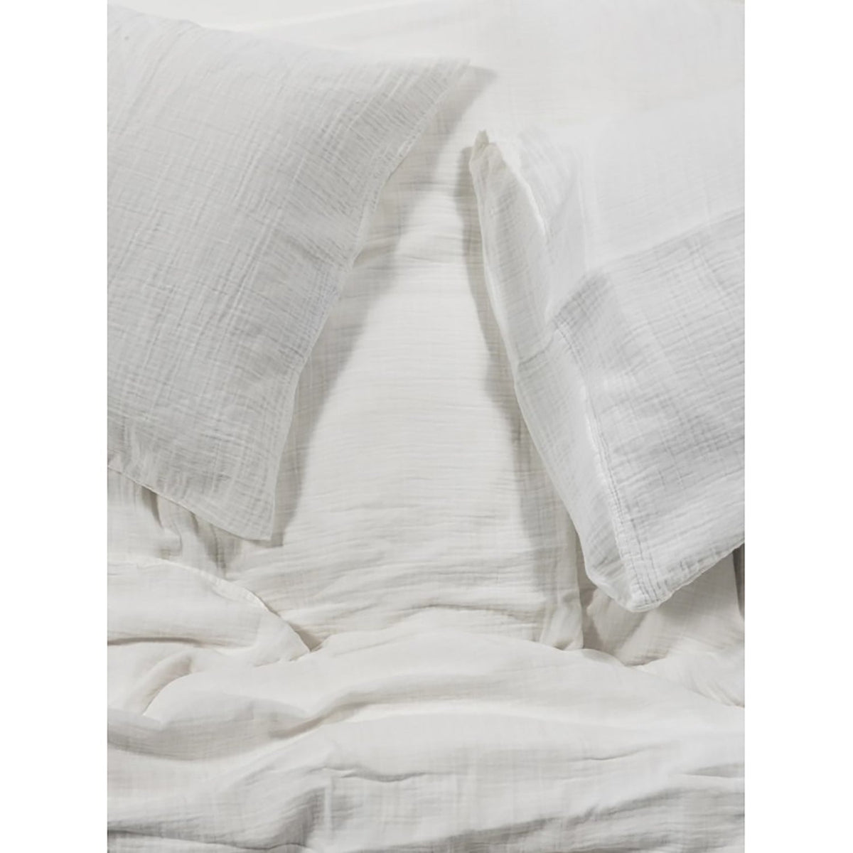 Bianca - Housse de Couette Emilia en Gaze de Coton, 100% Coton, Fait au Portugal, Blanc - King - Simple Boutique