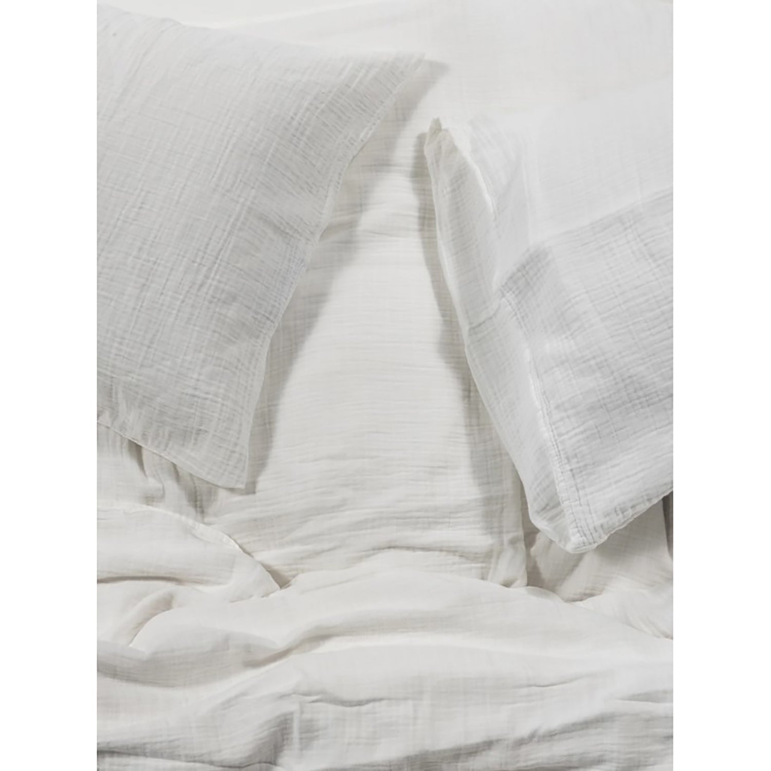 Bianca - Housse de Couette Emilia en Gaze de Coton, 100% Coton, Fait au Portugal, Blanc - Queen - Simple Boutique