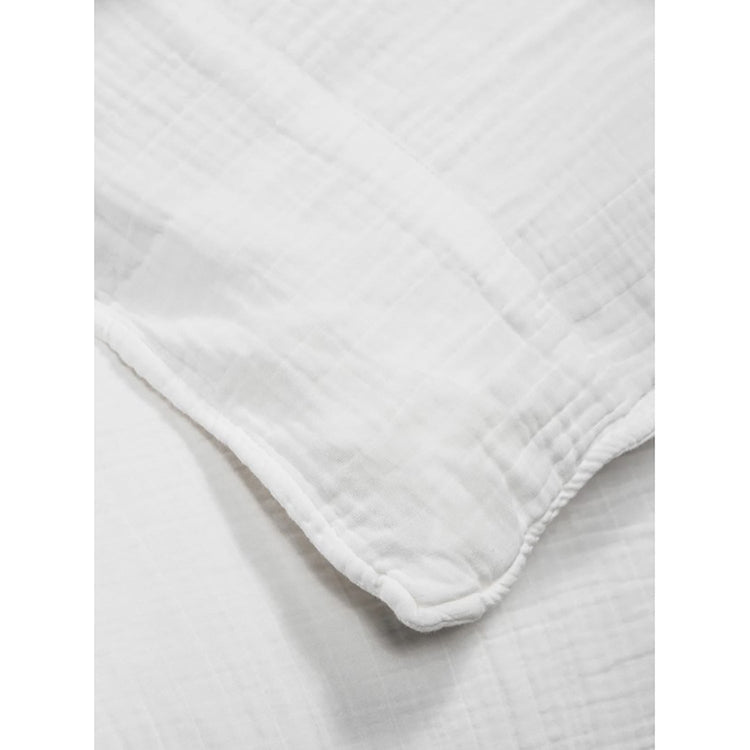 Bianca - Housse de Couette Emilia en Gaze de Coton, 100% Coton, Fait au Portugal, Blanc - Queen - Simple Boutique