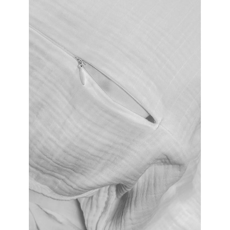 Bianca - Housse de Couette Emilia en Gaze de Coton, 100% Coton, Fait au Portugal, Blanc - Queen - Simple Boutique