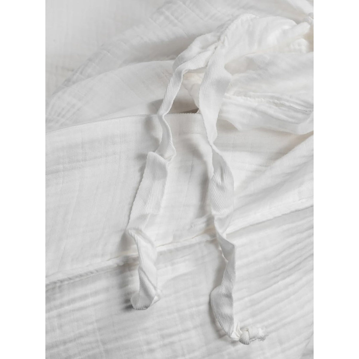 Bianca - Housse de Couette Emilia en Gaze de Coton, 100% Coton, Fait au Portugal, Blanc - Queen - Simple Boutique