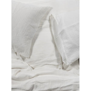 Bianca - Housse de Couette Emilia en Gaze de Coton, 100% Coton, Fait au Portugal, Blanc - X-Queen - Simple Boutique