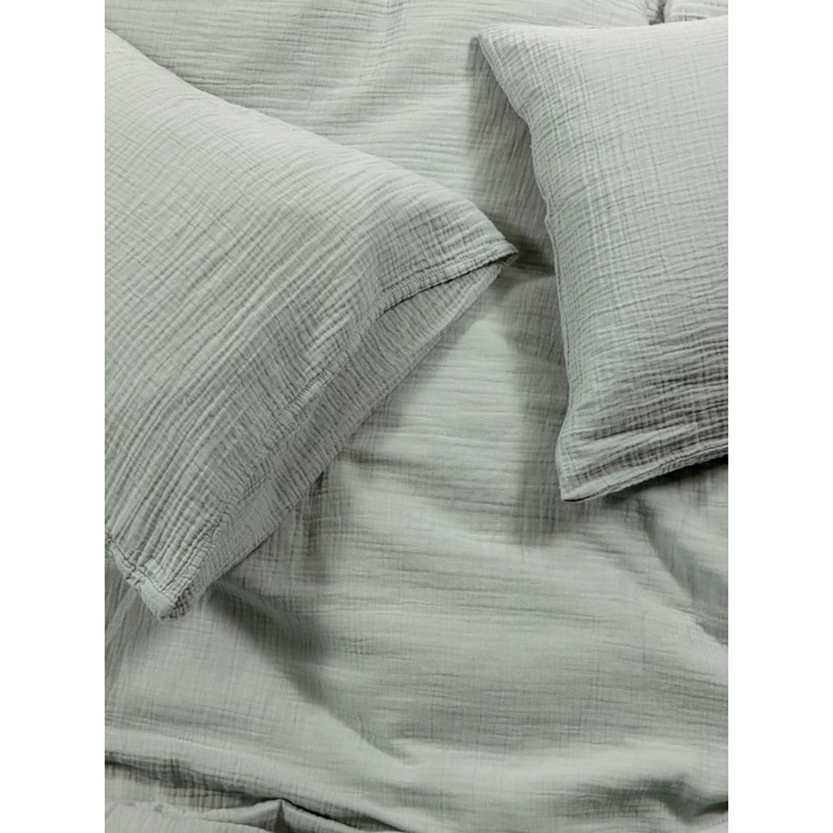 Bianca - Housse de Couette Emilia en Gaze de Coton, 100% Coton, Fait au Portugal, Celadeon - X-King - Simple Boutique