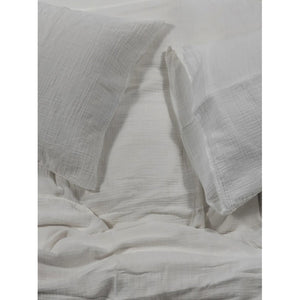 Bianca - Housse de Couette Emilia en Gaze de Coton, 100% Coton, Fait au Portugal, Perle - X-Queen - Simple Boutique