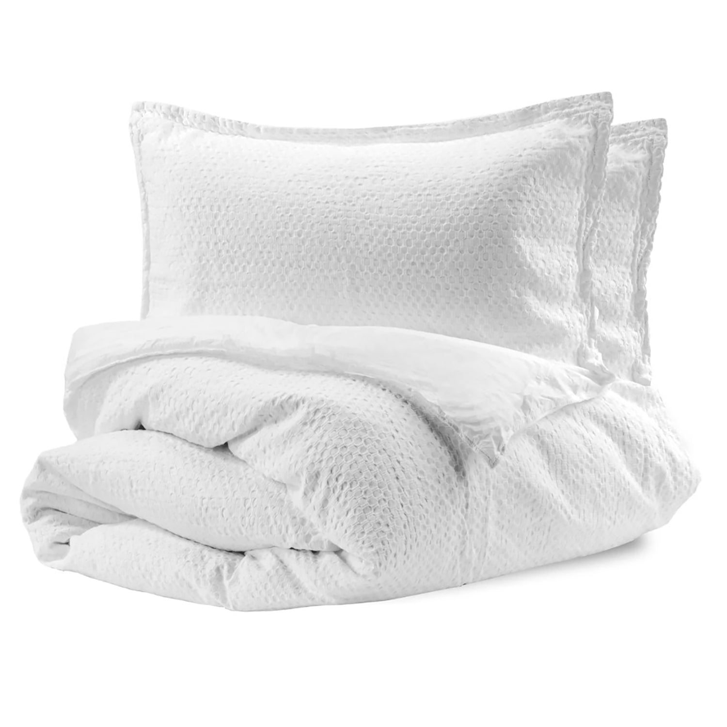 Bianca - Housse de Couette Nina en Coton Percale et Coton Matelassé, 200 Fils, Fait au Portugal, Blanc (4 Grandeurs Disponibles) - Simple Boutique