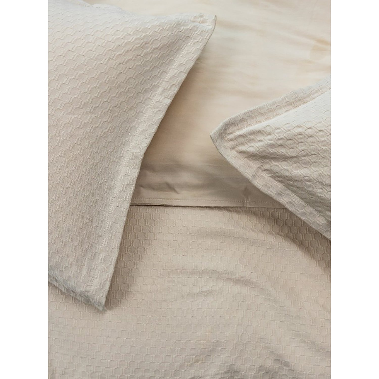 Bianca - Housse de Couette Nina en Coton Percale et Coton Matelassé, 200 Fils, Fait au Portugal, Lin (4 Grandeurs Disponibles) - Simple Boutique