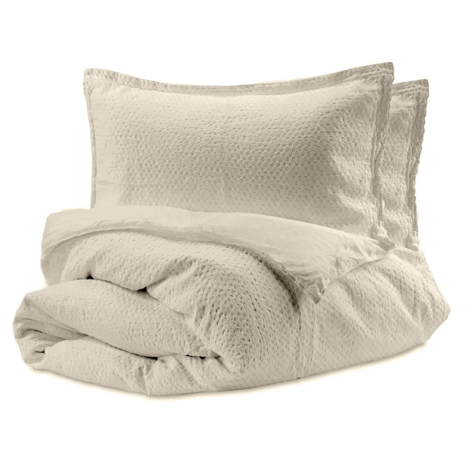 Bianca - Housse de Couette Nina en Coton Percale et Coton Matelassé, 200 Fils, Fait au Portugal, Lin (4 Grandeurs Disponibles) - Simple Boutique