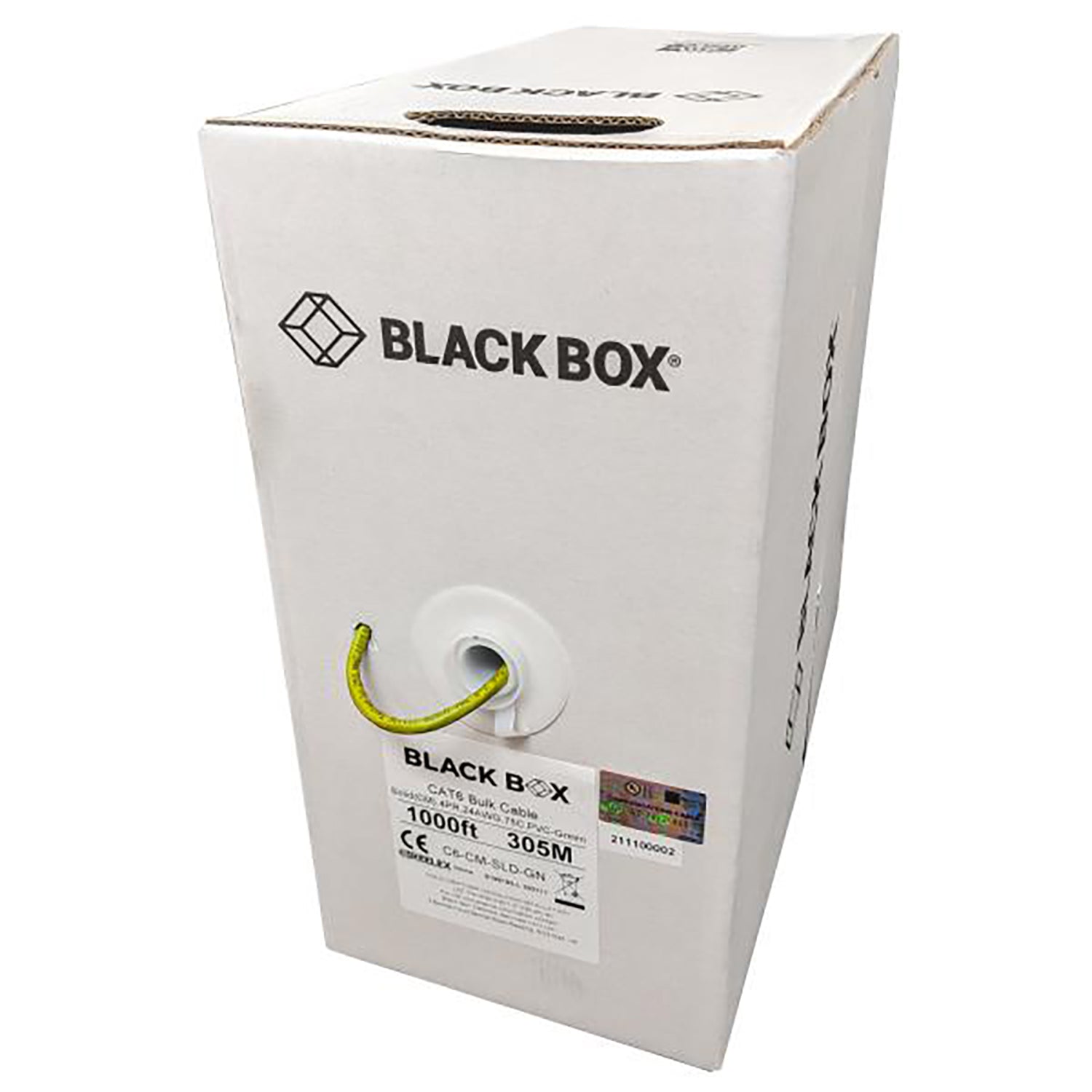 Black Box - Câble Réseau Solide UTP Cat6, Longueur de 1000 Pieds, CM, Jaune - Simple Boutique