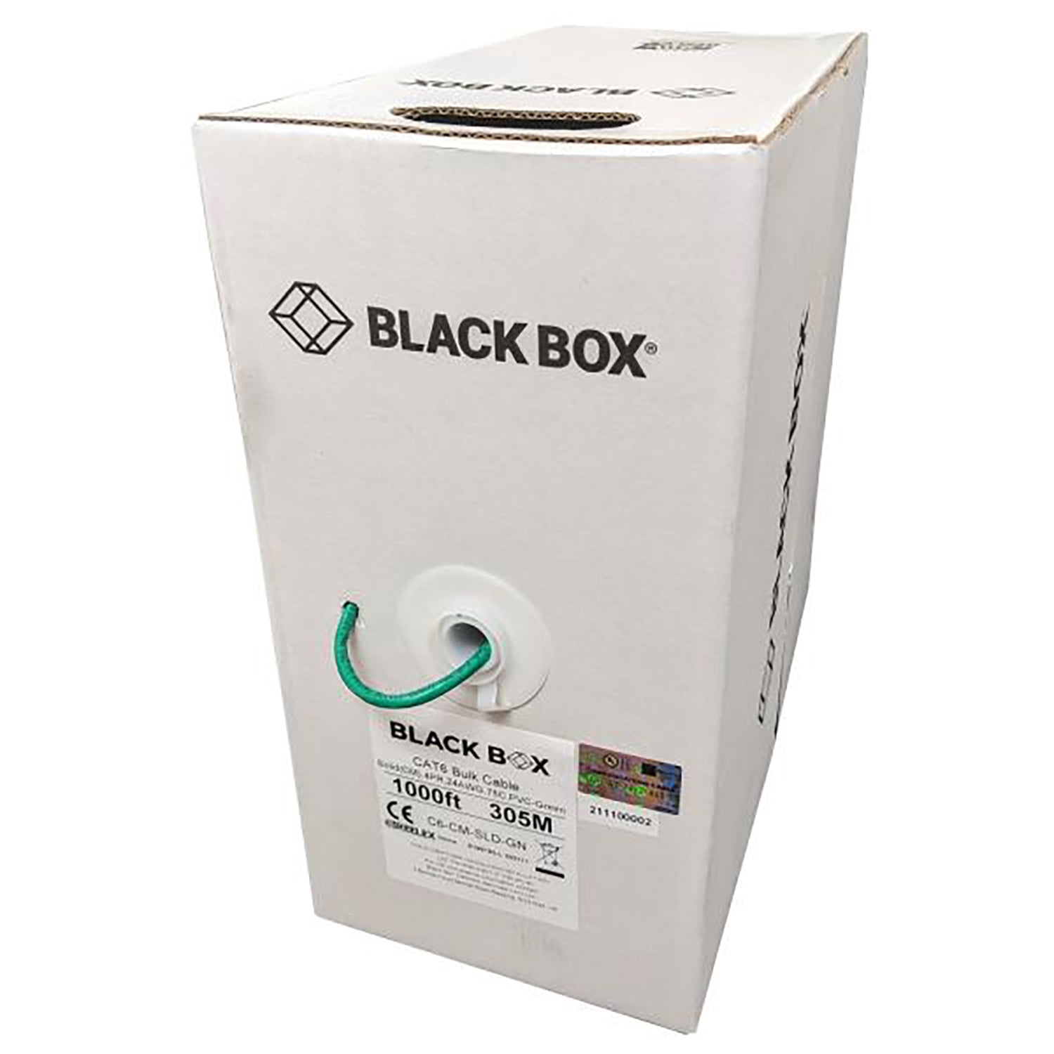 Black Box - Câble Réseau Solide UTP Cat6, Longueur de 1000 Pieds, CM, Vert - Simple Boutique