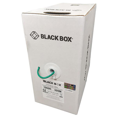 Black Box - Câble Réseau Solide UTP Cat6, Longueur de 1000 Pieds, CM, Vert