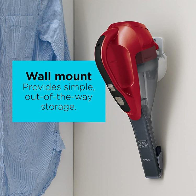 Black + Decker - Aspirateur à Main Sans-Fil Dusbuster, Réceptacle et Filtre Lavables, Rouge - Simple Boutique
