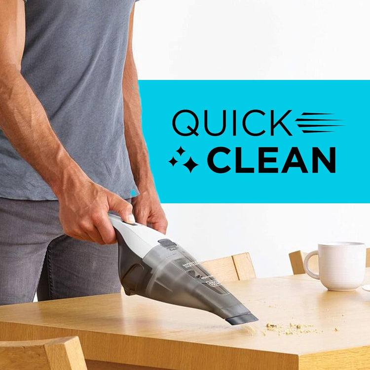 Black + Decker - Aspirateur à Main Sans-Fil avec Filtre Lavable et Chargeur Mural, Blanc - Simple Boutique