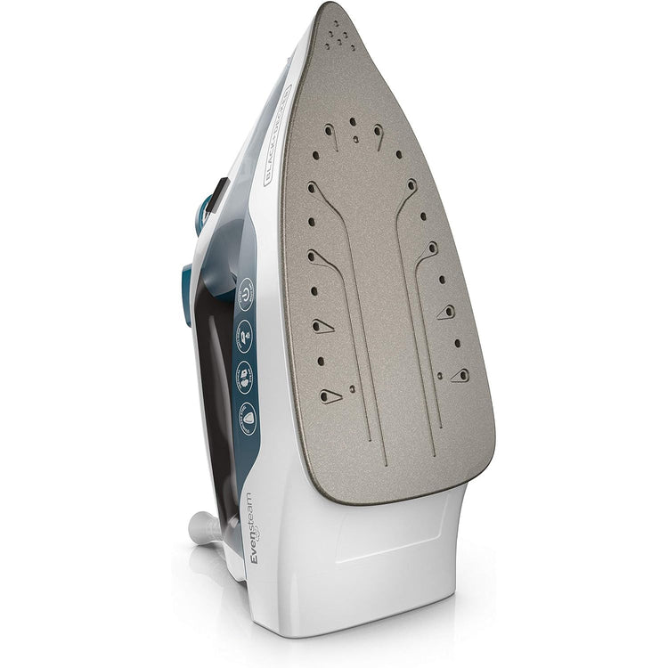 Black + Decker - Fer à Repasser Easy Steam avec Semelle Antiadhésive, 1200 Watts, Bleu - Simple Boutique