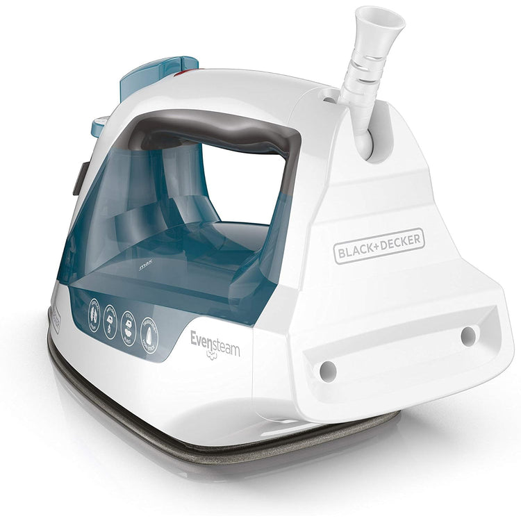 Black + Decker - Fer à Repasser Easy Steam avec Semelle Antiadhésive, 1200 Watts, Bleu - Simple Boutique