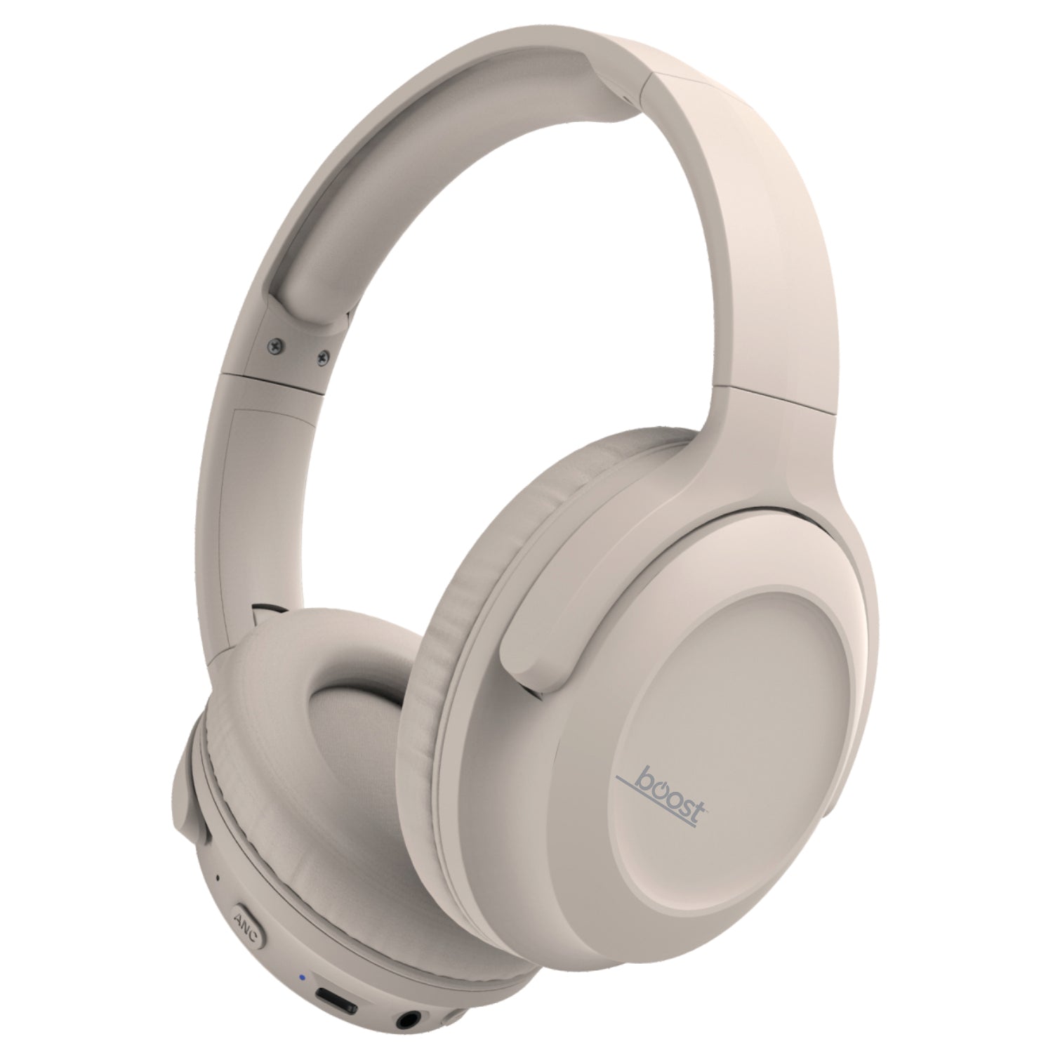 Boost - Casque d'écoute Sans Fil, Réduction de Bruit Active, Microphone Intégré, Beige - Simple Boutique