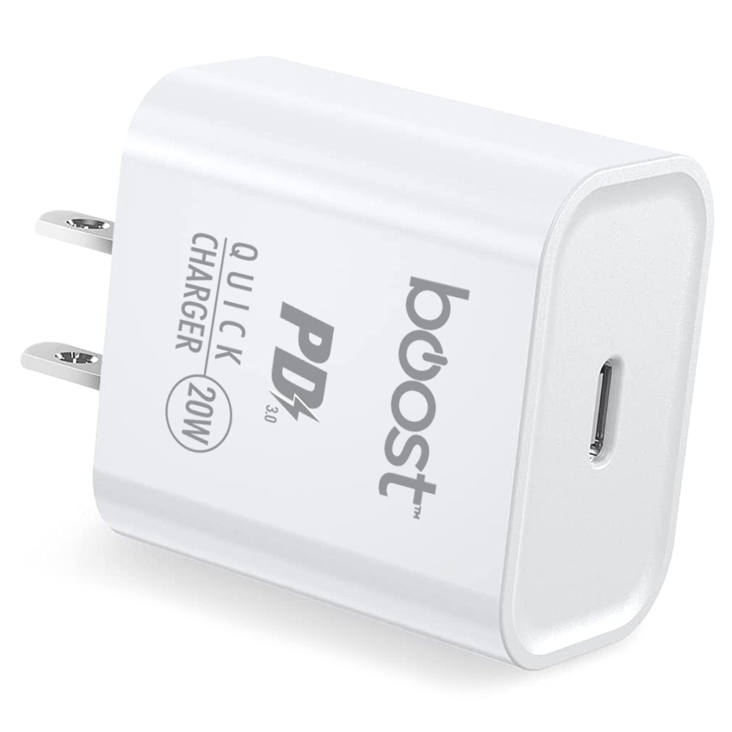 Boost Chargeur Mural Rapide USB-C 20 W Power Delivery, Blanc - Simple Boutique