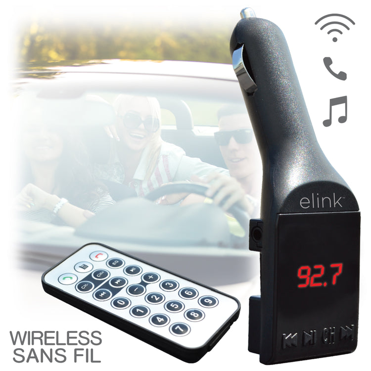 Boost Émetteur FM Sans Fil pour Voiture avec Télécommande, Appels et Musique, Noir - Simple Boutique