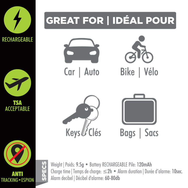 Boost Localisateur d'Objets Rechargeable pour iPhone avec Anti-Pistage, Accepté par la TSA, Noir - Simple Boutique
