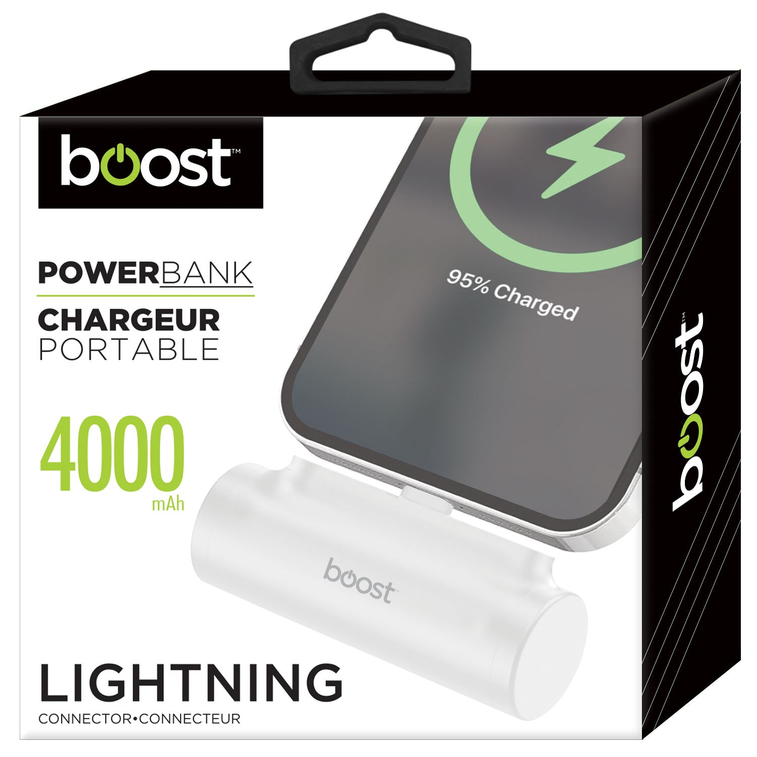 Boost Mini Chargeur Portable 4000 mAh avec Connecteur Lightning Intégré pour iPhone, Blanc - Simple Boutique