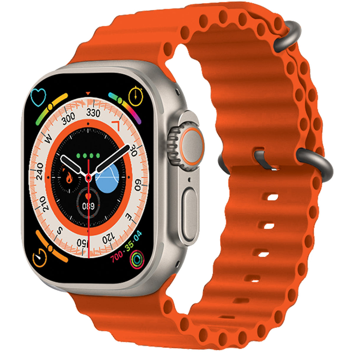Boost Montre Intelligente à Écran Tactile 2,1 po avec Appels, Notifications et Bracelets Blanc, Noir et Orange - Simple Boutique