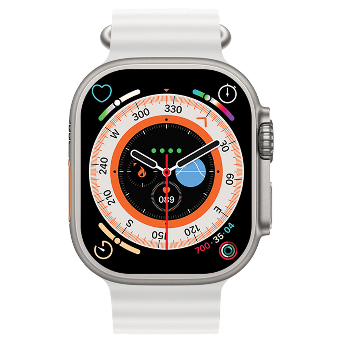 Boost Montre Intelligente à Écran Tactile 2,1 po avec Appels, Notifications et Bracelets Blanc, Noir et Orange - Simple Boutique