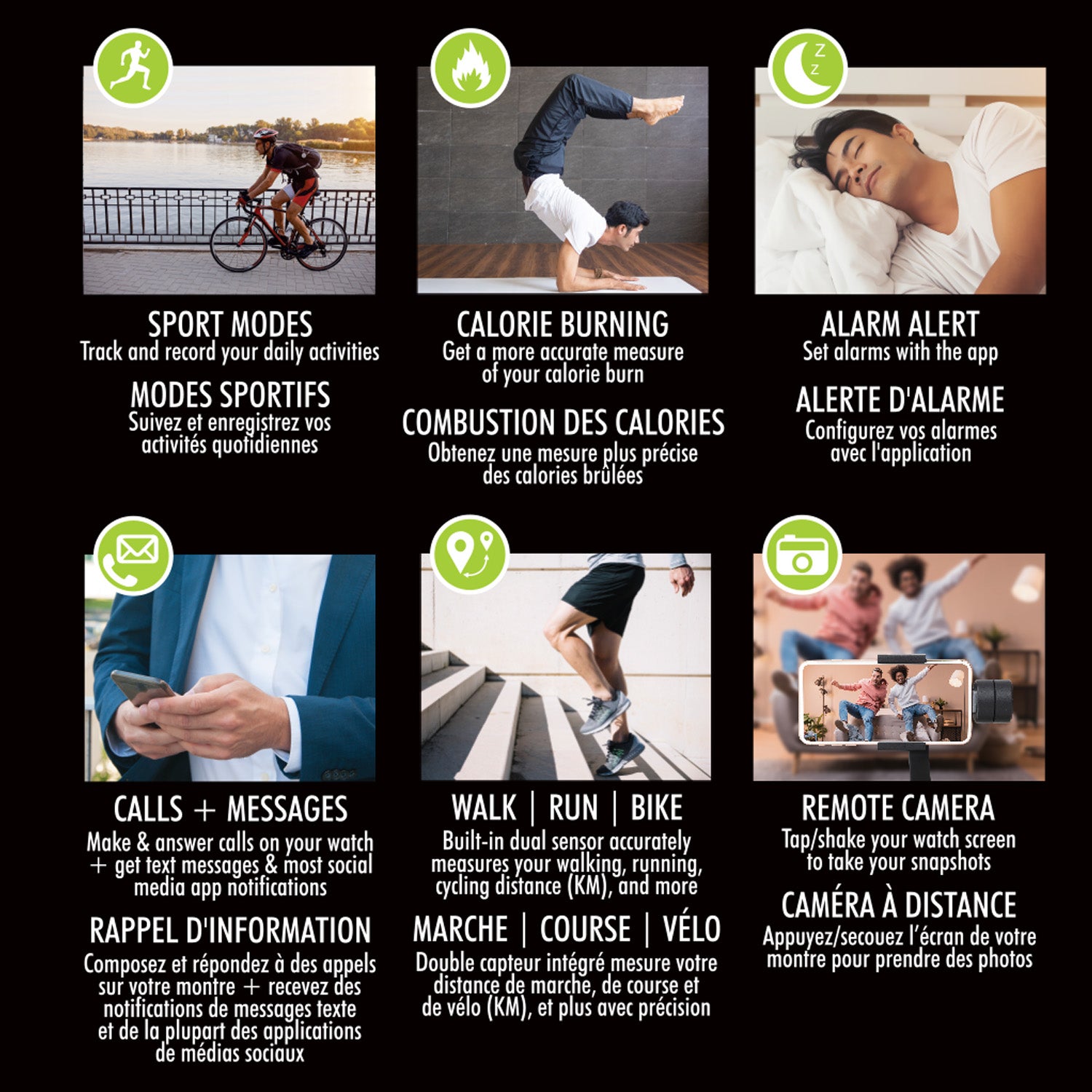 Boost Montre Intelligente à Écran Tactile 2,1 po avec Appels, Notifications et Bracelets Blanc, Noir et Orange - Simple Boutique