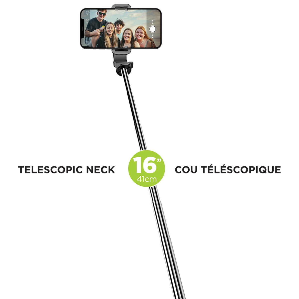 Boost Perche à Selfie et Trépied Télescopique avec Télécommande Sans Fil, Noir - Simple Boutique