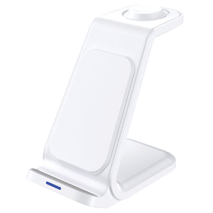 Boost Station de Recharge Sans Fil 3 en 1 pour Téléphone, Montre et Écouteurs, 15 W, Blanc - Simple Boutique
