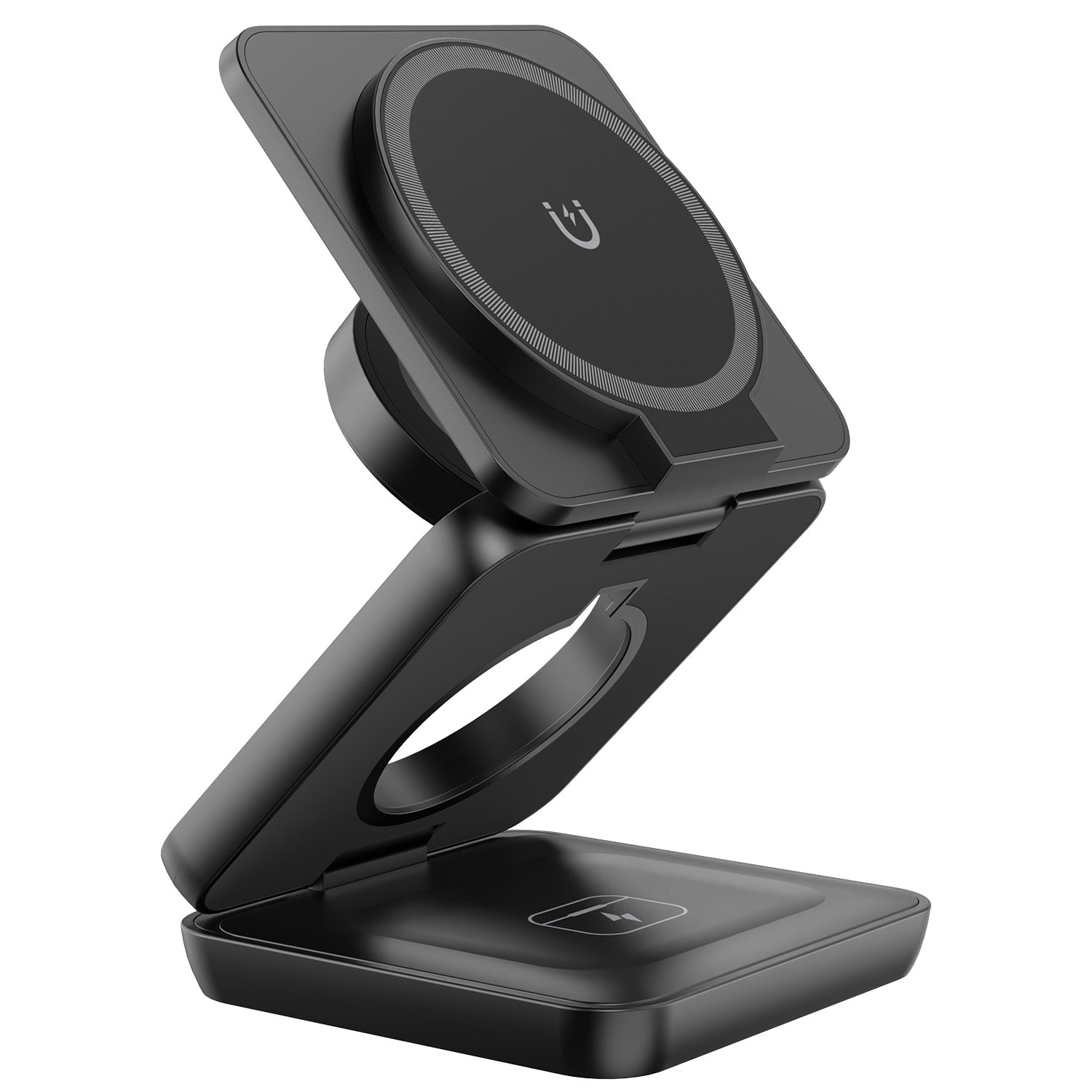 Boost Station de Recharge Sans Fil Magnétique Pliable 3 en 1, 15 W, avec Étui de Voyage, Noir - Simple Boutique