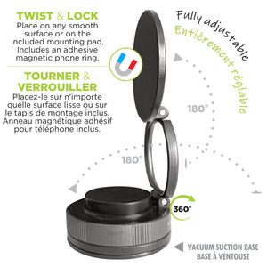 Boost Support Magnétique de Téléphone à Ventouse Tourner et Verrouiller, Rotation 360° - Simple Boutique