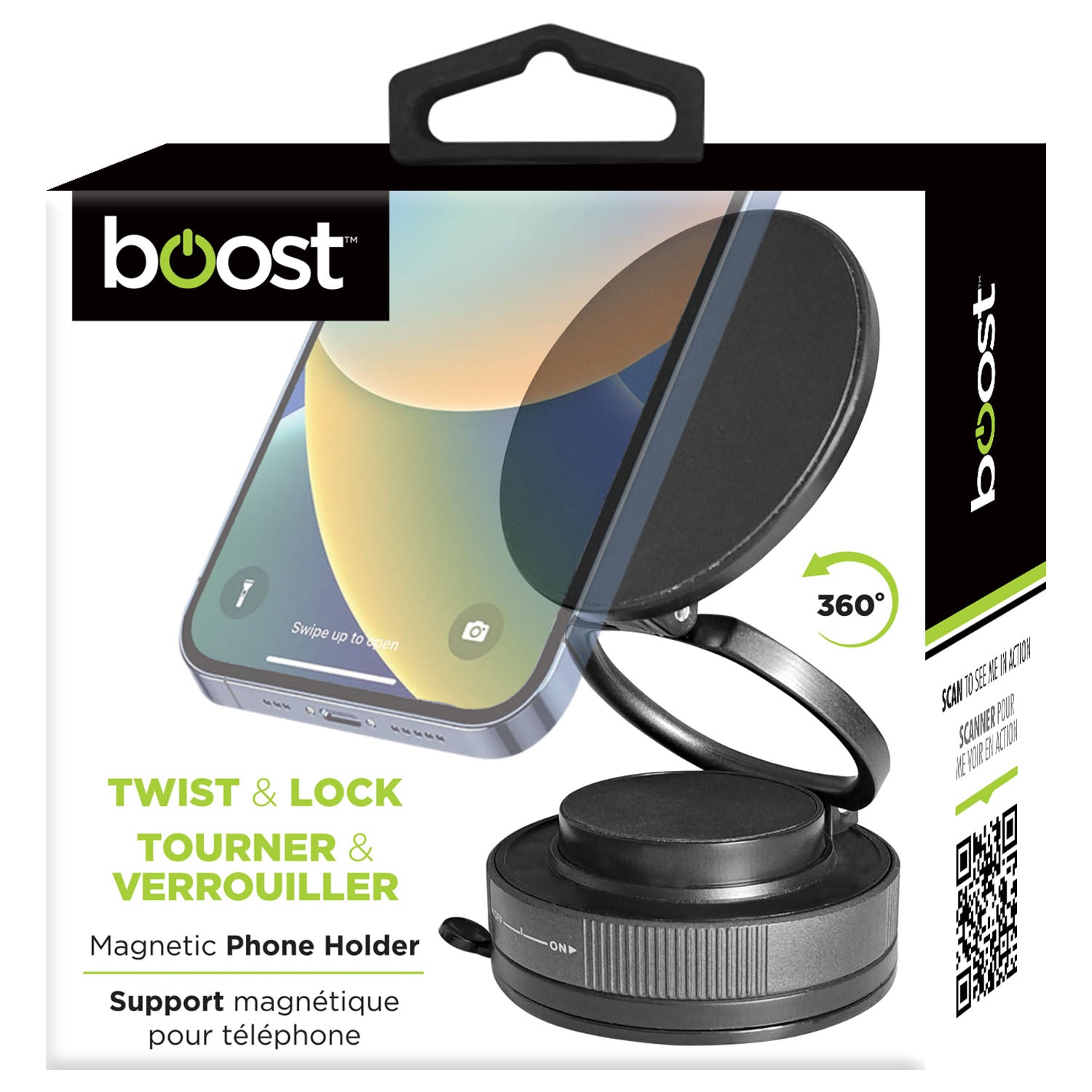 Boost Support Magnétique de Téléphone à Ventouse Tourner et Verrouiller, Rotation 360° - Simple Boutique